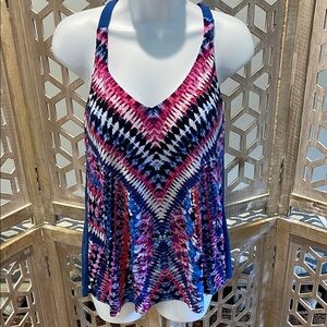 Aqua Green Coloeful Swim Top